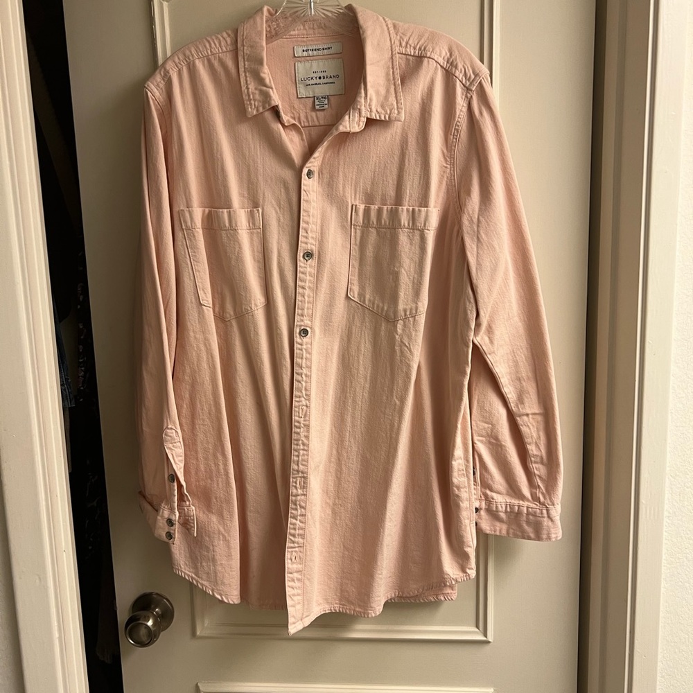 Lucky Brand Boyfriend shirt XL pink